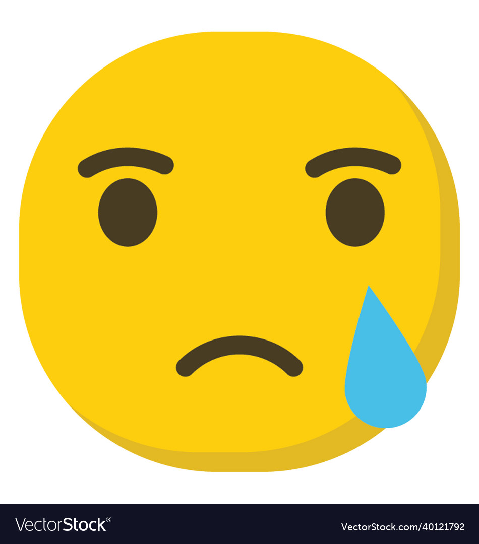 Crying emoji Royalty Free Vector Image - VectorStock