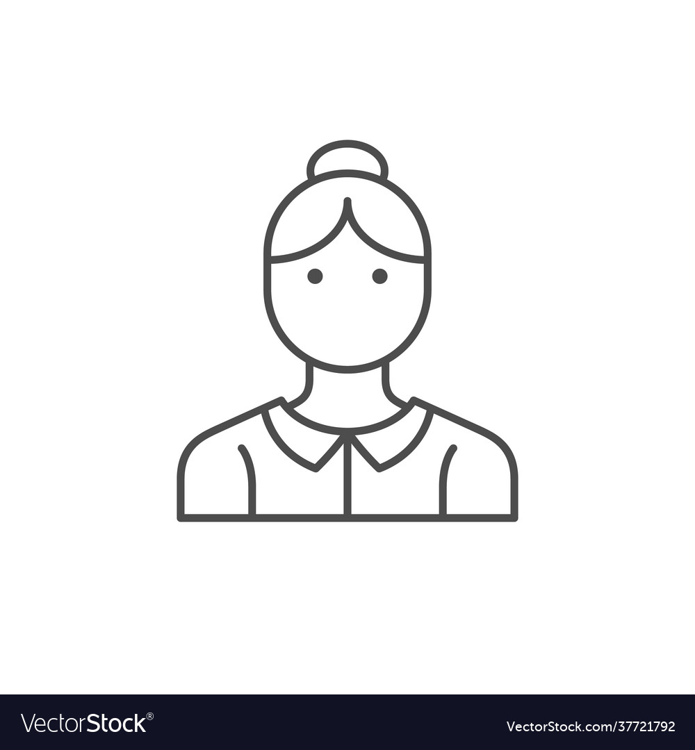 Housemaid or maid line outline icon Royalty Free Vector