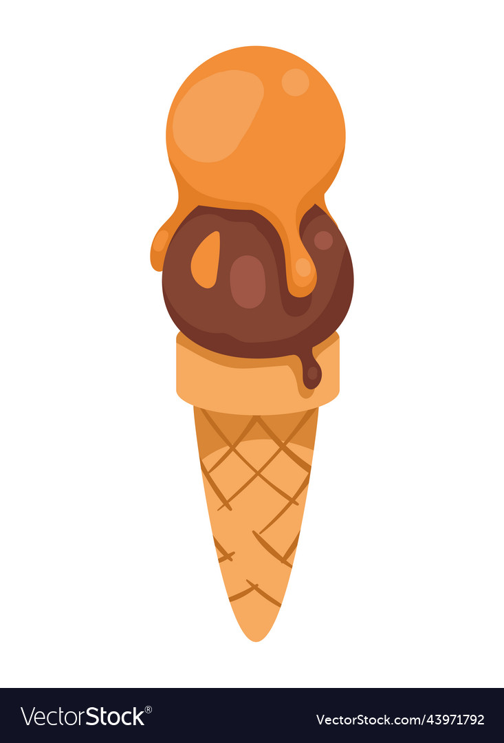 Ice cream scoops dessert Royalty Free Vector Image