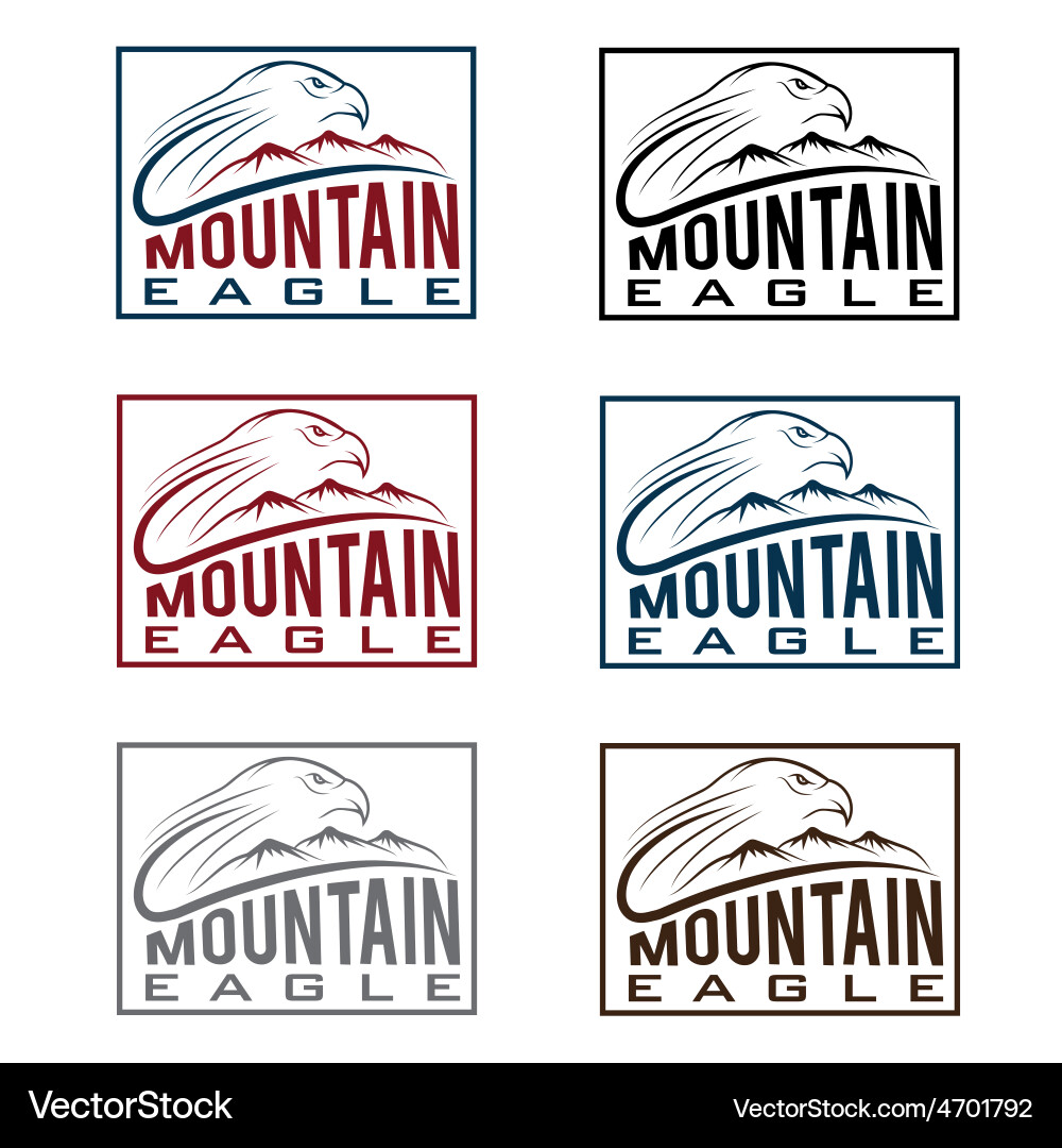 Mountain eagle vintage labels set Royalty Free Vector Image