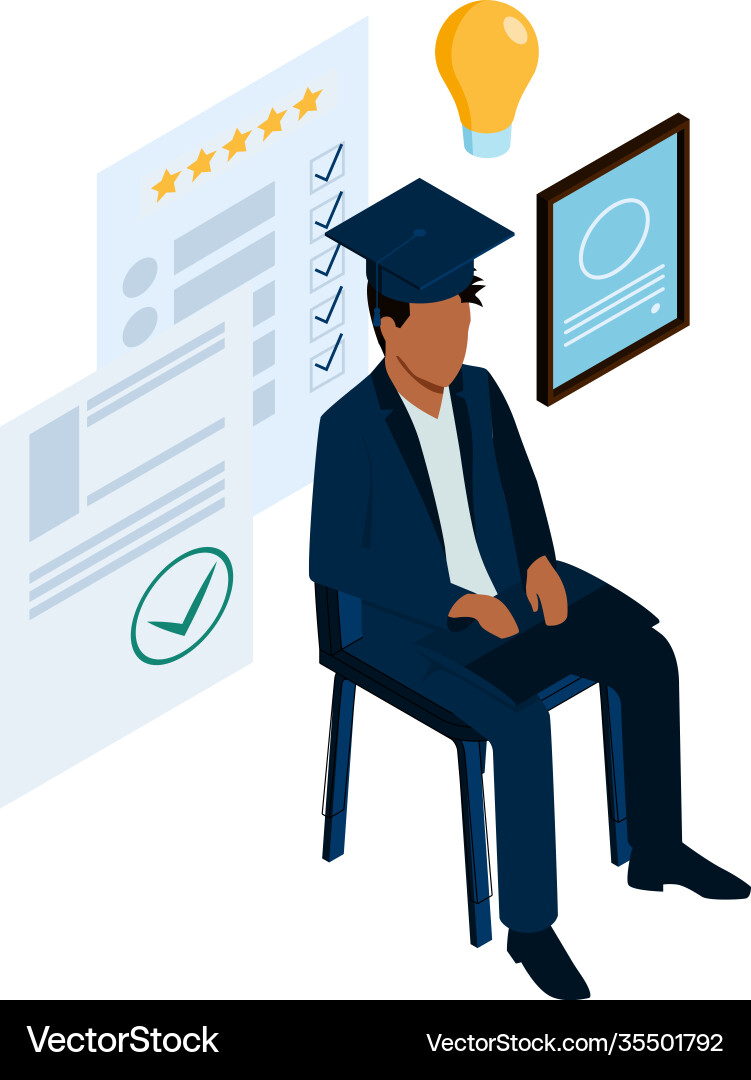 Recruiting isometric concept Royalty Free Vector Image