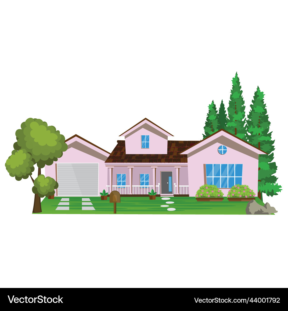 Simple house isolated on white background Vector Image