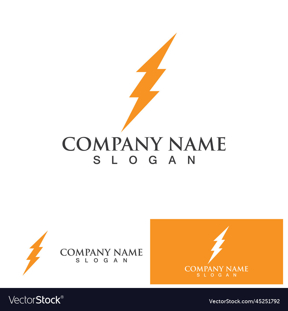 Thunderbolt logo and symbol Royalty Free Vector Image