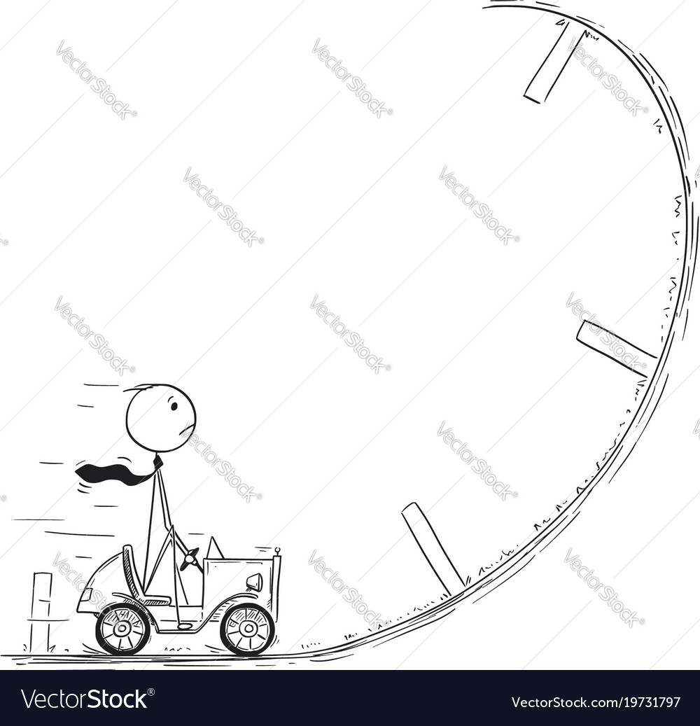 Conceptual cartoon of businessman facing crisis Vector Image