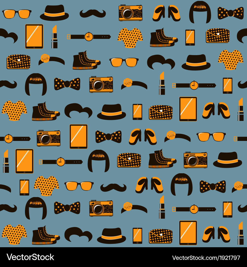 Hipster seamless pattern Royalty Free Vector Image