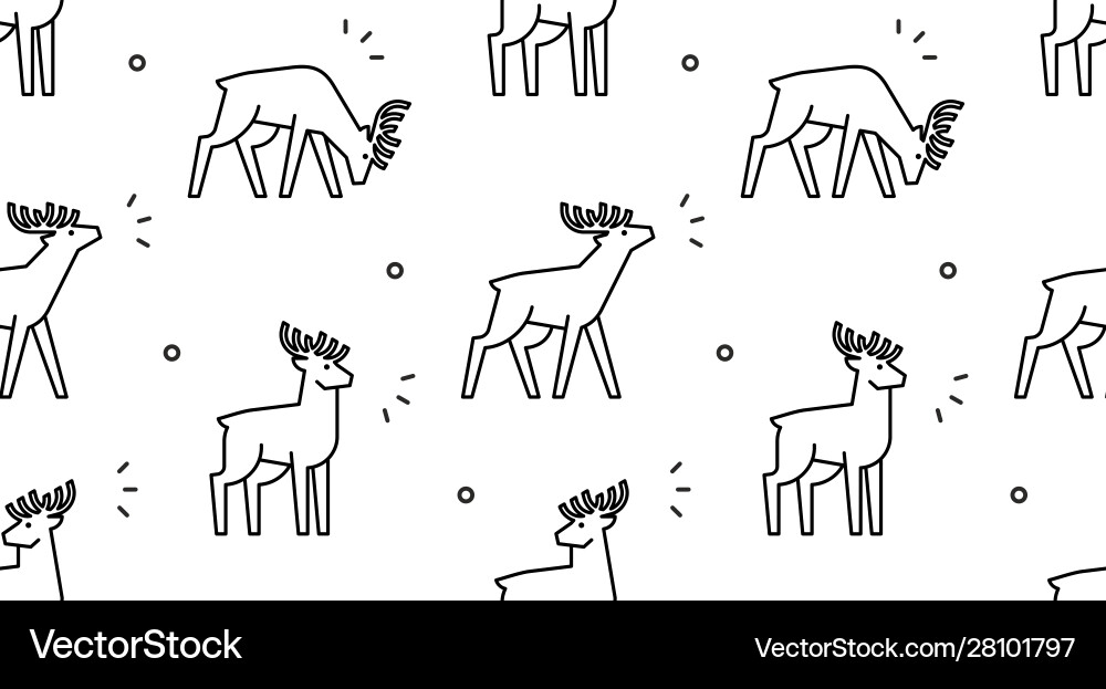 Seamless pattern with deers Royalty Free Vector Image