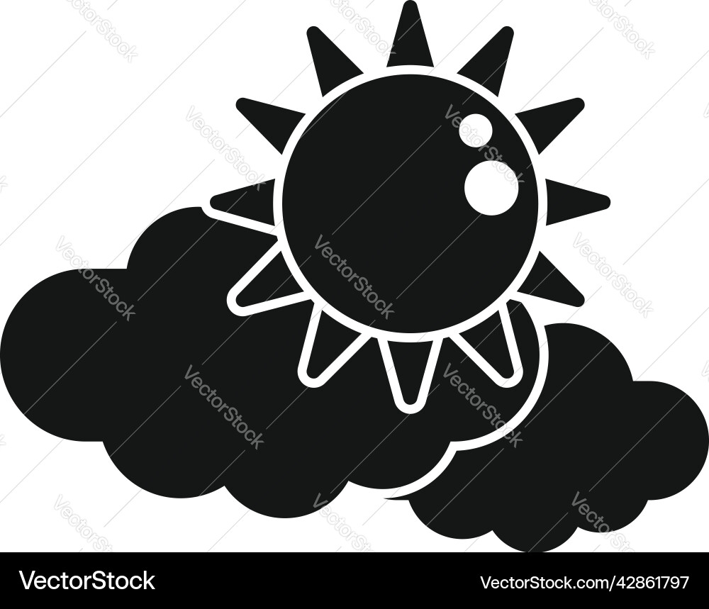 Sunshine cloud icon simple cloudy rain Royalty Free Vector