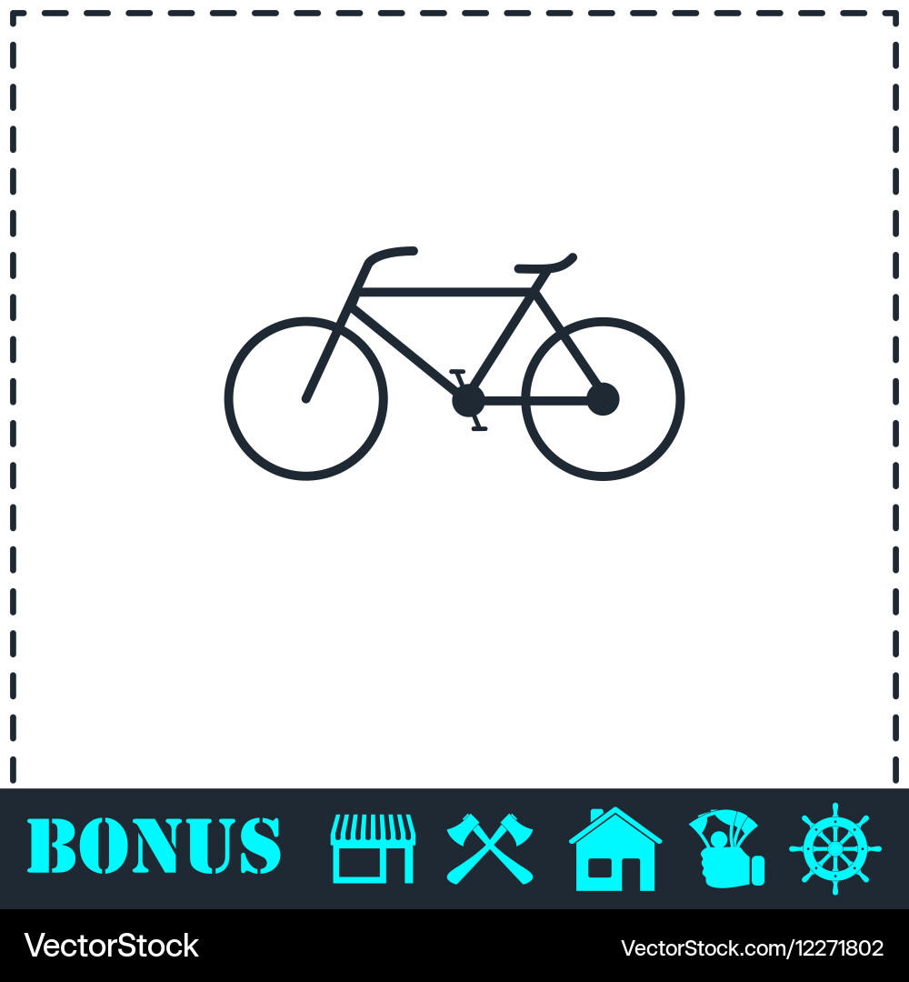 Bicycle icon flat Royalty Free Vector Image - VectorStock