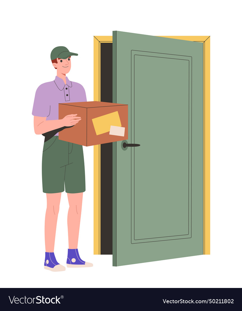 Person open door concept Royalty Free Vector Image