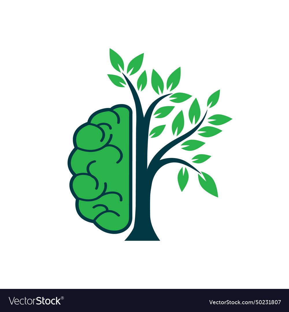 Brain tree logo concept design Royalty Free Vector Image