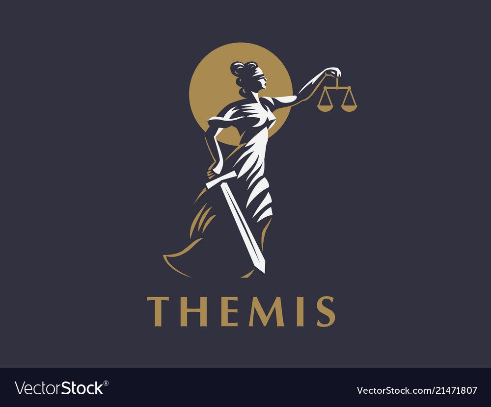 Goddess themis with a sword Royalty Free Vector Image