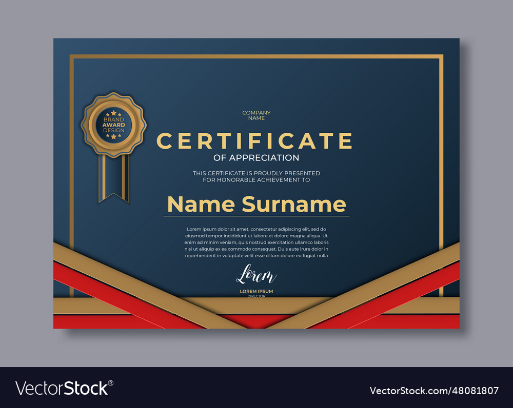 Gradient elegant certificate template Royalty Free Vector