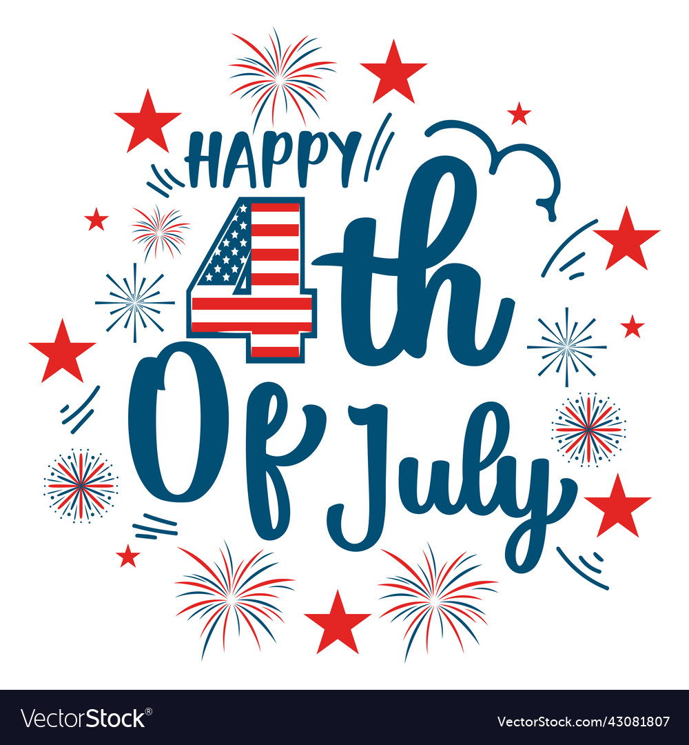 Happy 4th july independence day united states Vector Image