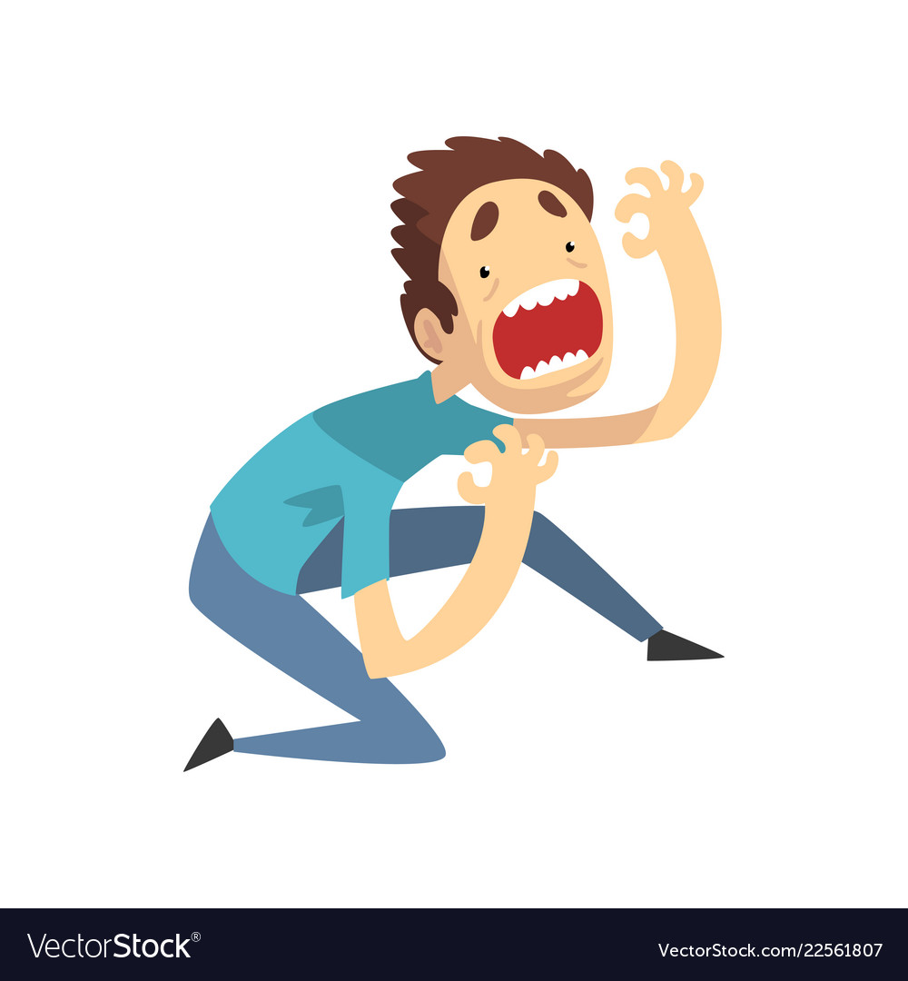 Little boy with scared face Royalty Free Vector Image