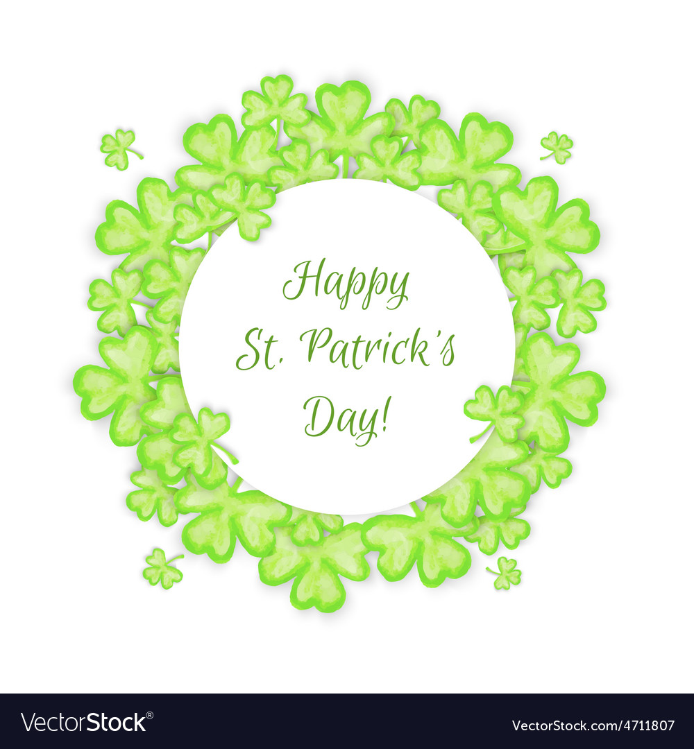 St patricks day holiday frame Royalty Free Vector Image