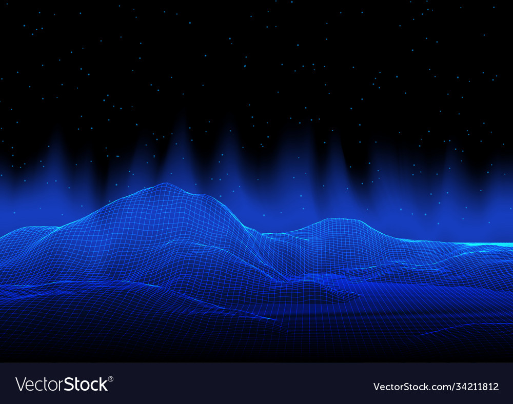 Abstract modern background with wireframe Vector Image