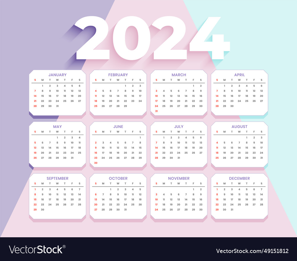 Modern 2024 desk calendar template for office Vector Image