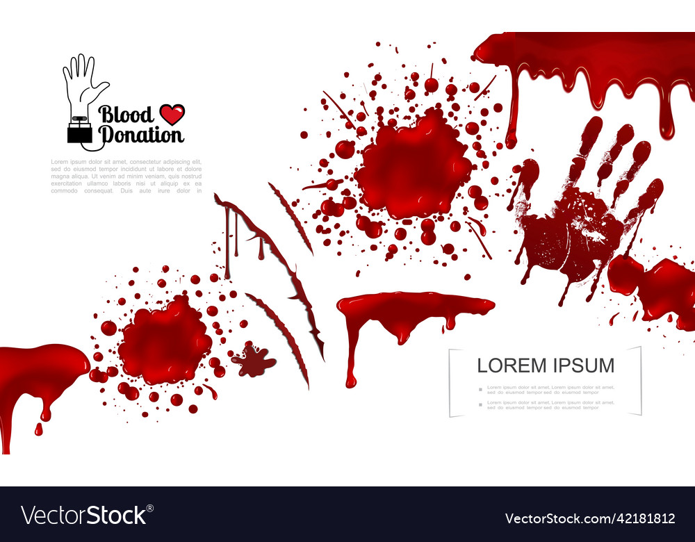 Realistic bloody elements template Royalty Free Vector Image