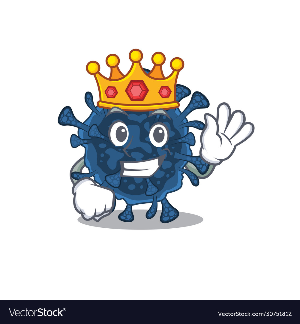 Royal king decacovirus cartoon with crown Vector Image