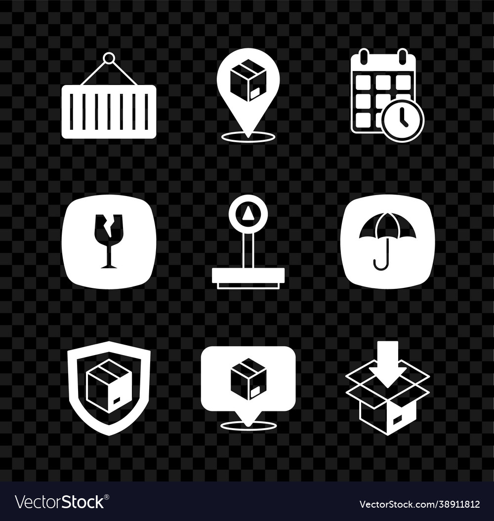 Set container on crane location with cardboard Vector Image