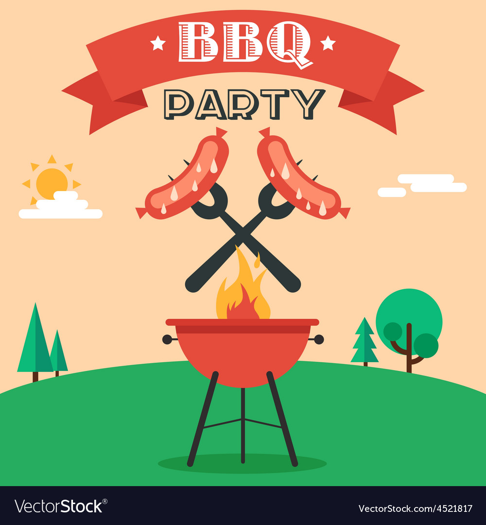 Bbq party invitation Royalty Free Vector Image