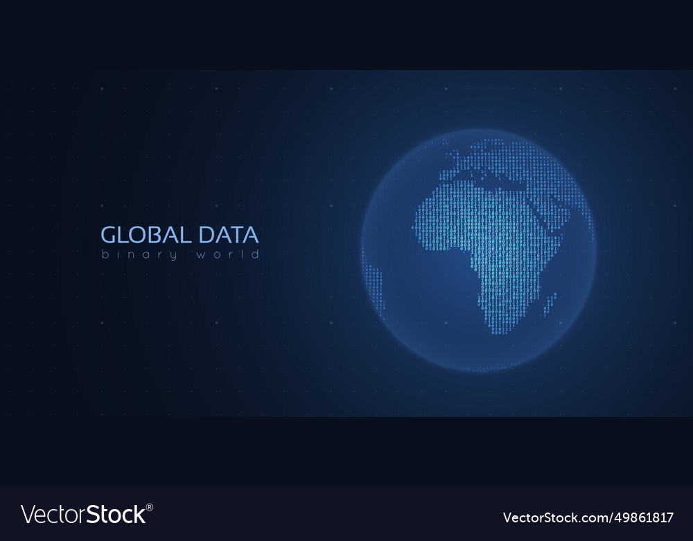 Binary planet earth big data global analytics Vector Image