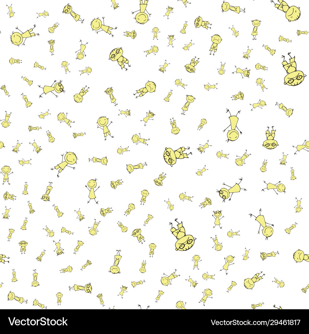 Cute children seamless pattern Royalty Free Vector Image