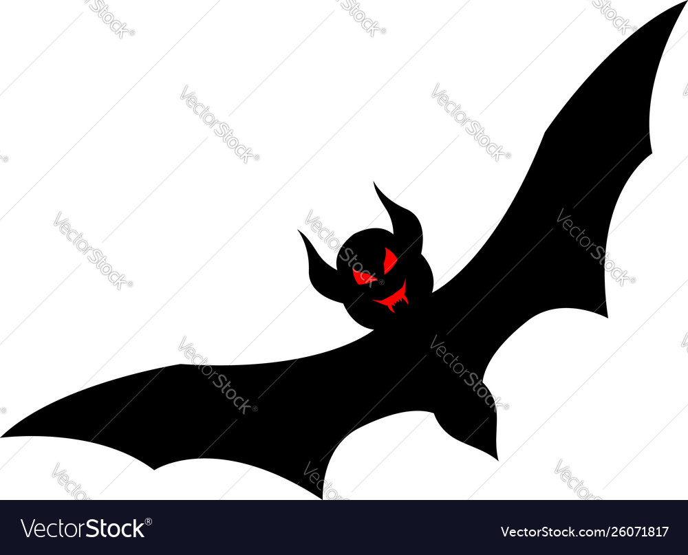 Halloween black bat Royalty Free Vector Image - VectorStock