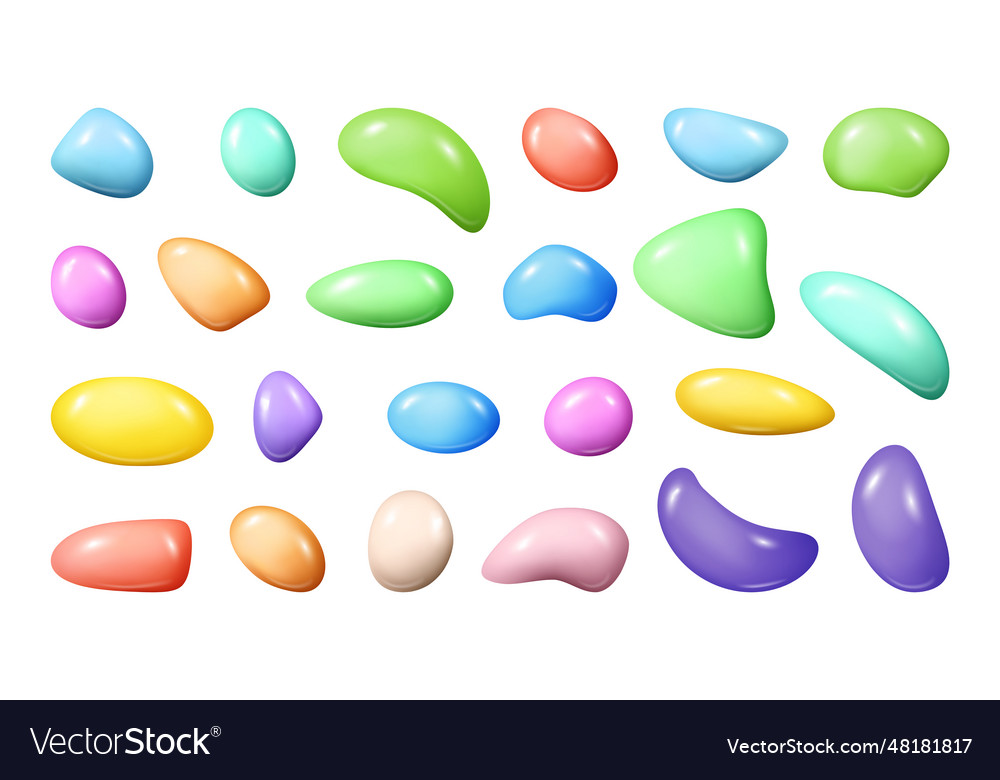 Liquid shape 3d colored water Royalty Free Vector Image