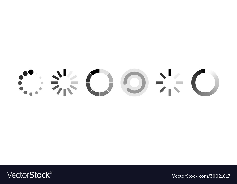 Loading symbol collection load web icons isolated Vector Image