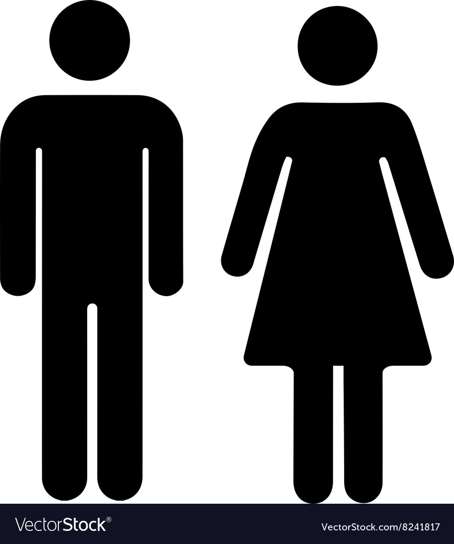 Download Men and women silhouette black simple icons on Vector Image