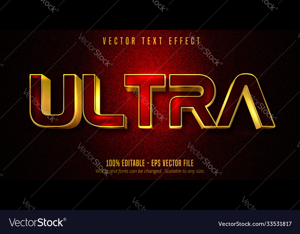 Download Ultra Text Luxury Golden Editable Text Effect On Vector Image