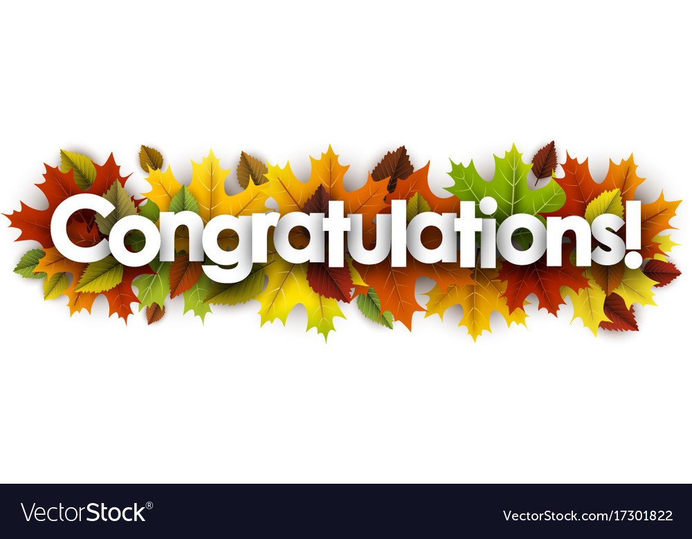 autumn congratulations banner with leaves vector image