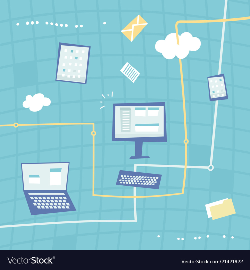 Computer and communication concept Royalty Free Vector Image