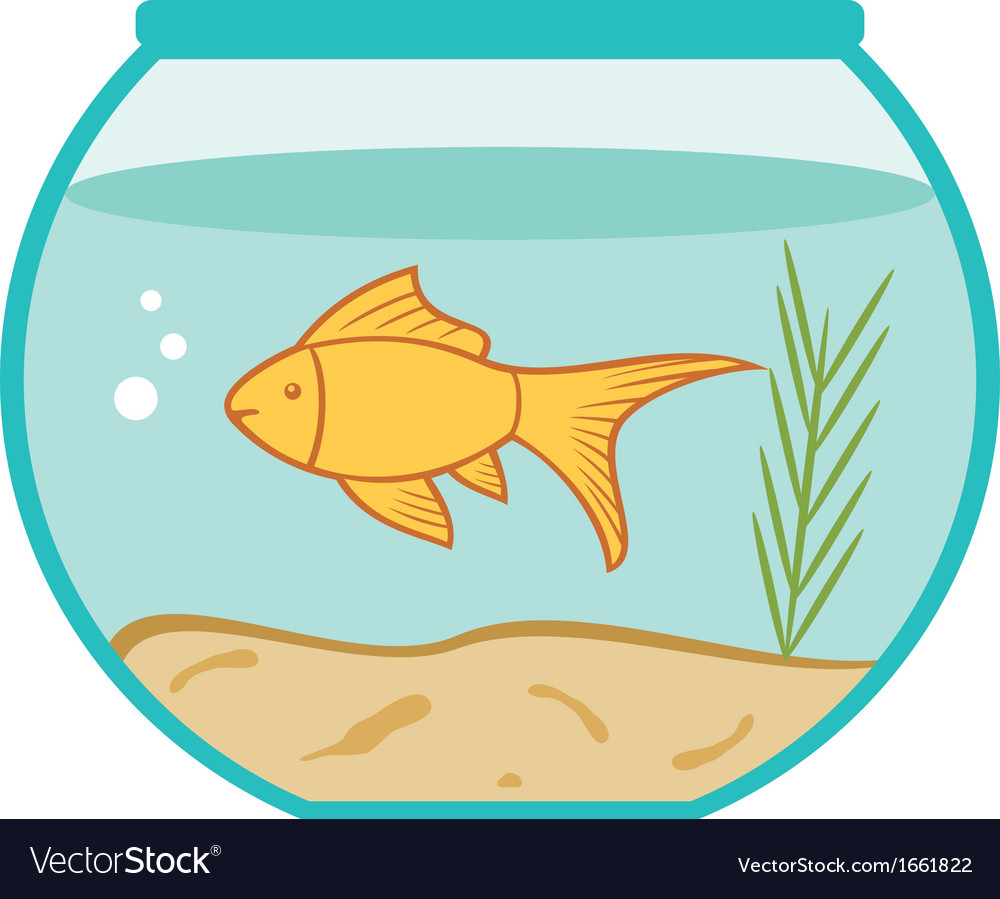 Download Goldfish in a bowl Royalty Free Vector Image - VectorStock