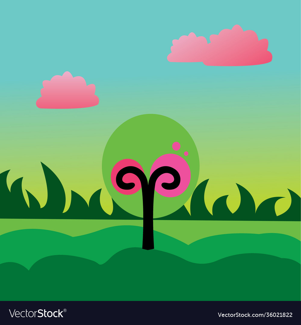 Landscape background colorful nature Royalty Free Vector