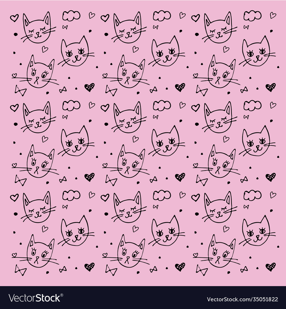 Pink cats Royalty Free Vector Image - VectorStock