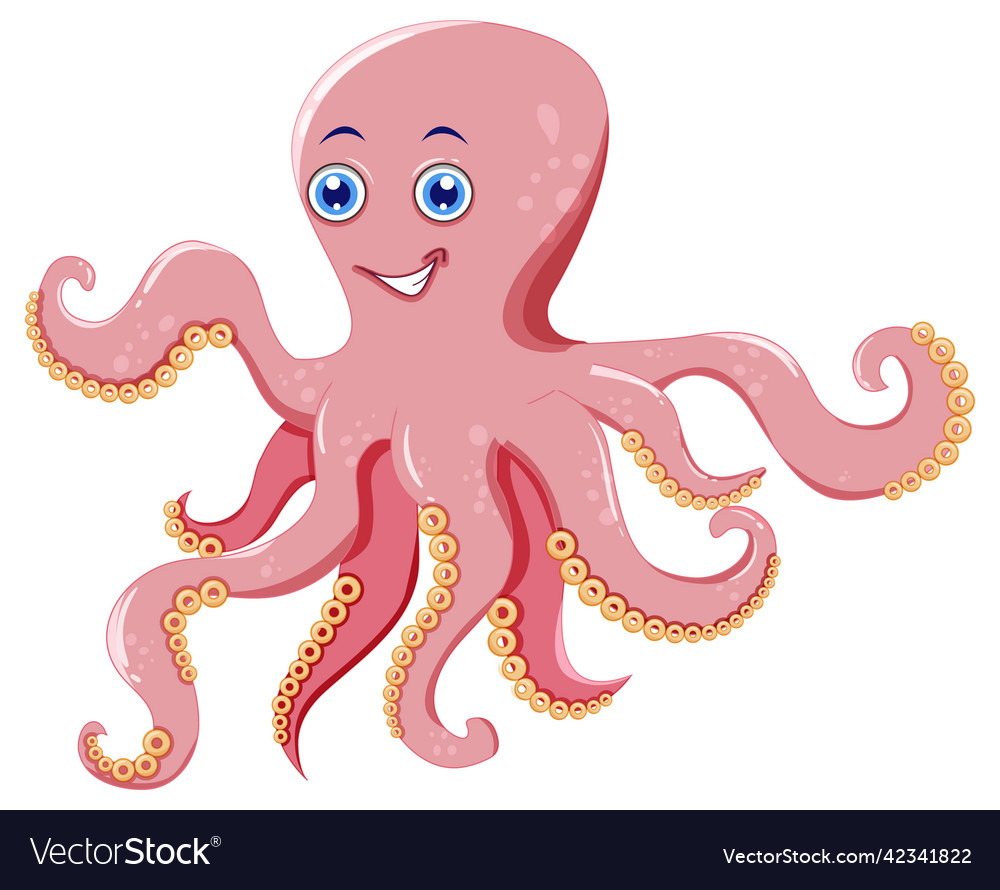 Pink octopus in cartoon design Royalty Free Vector Image