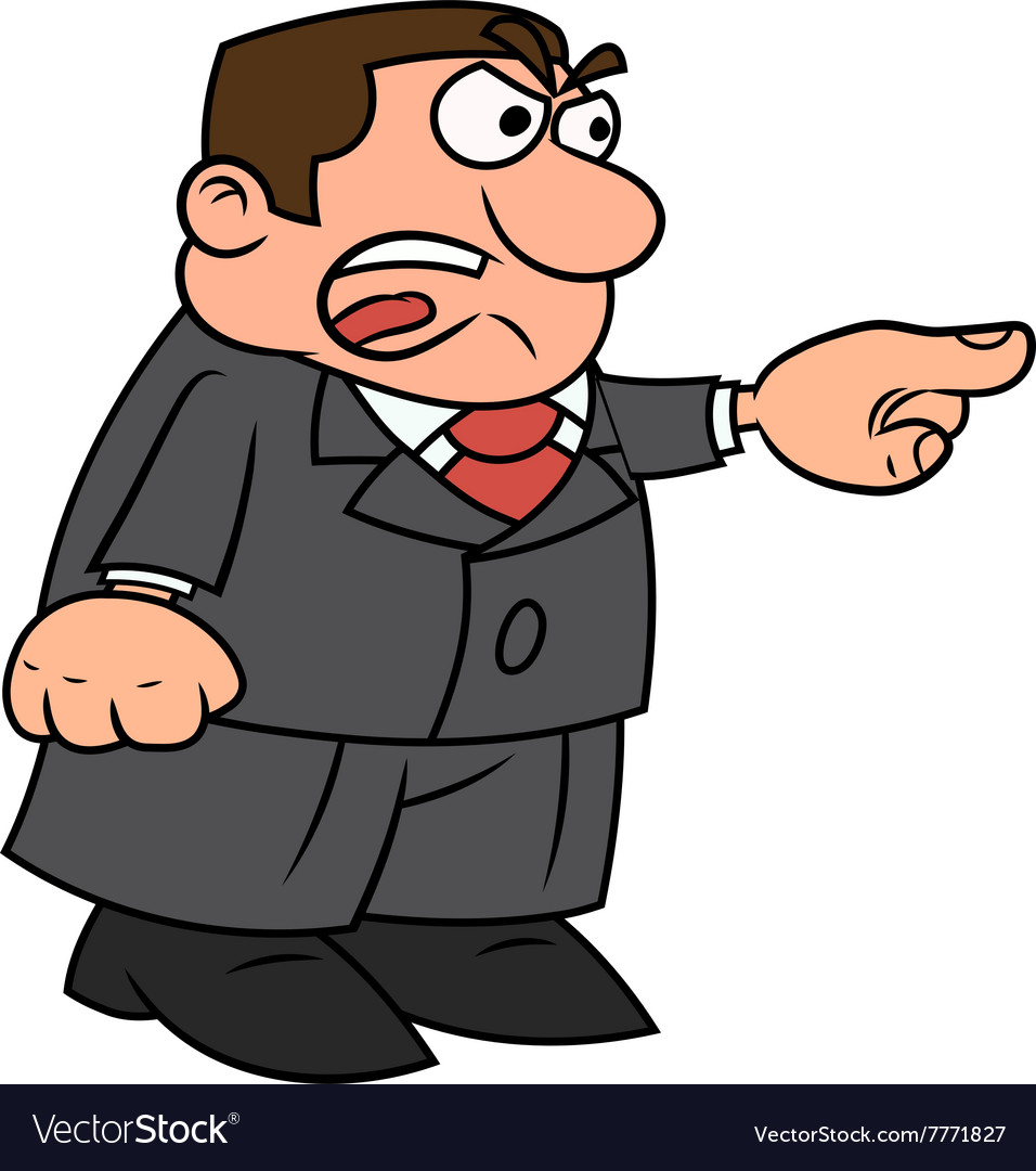 Angry boss screaming Royalty Free Vector Image