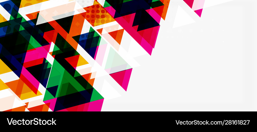 Banner With Multicolored Mosaic Triangle Geometric