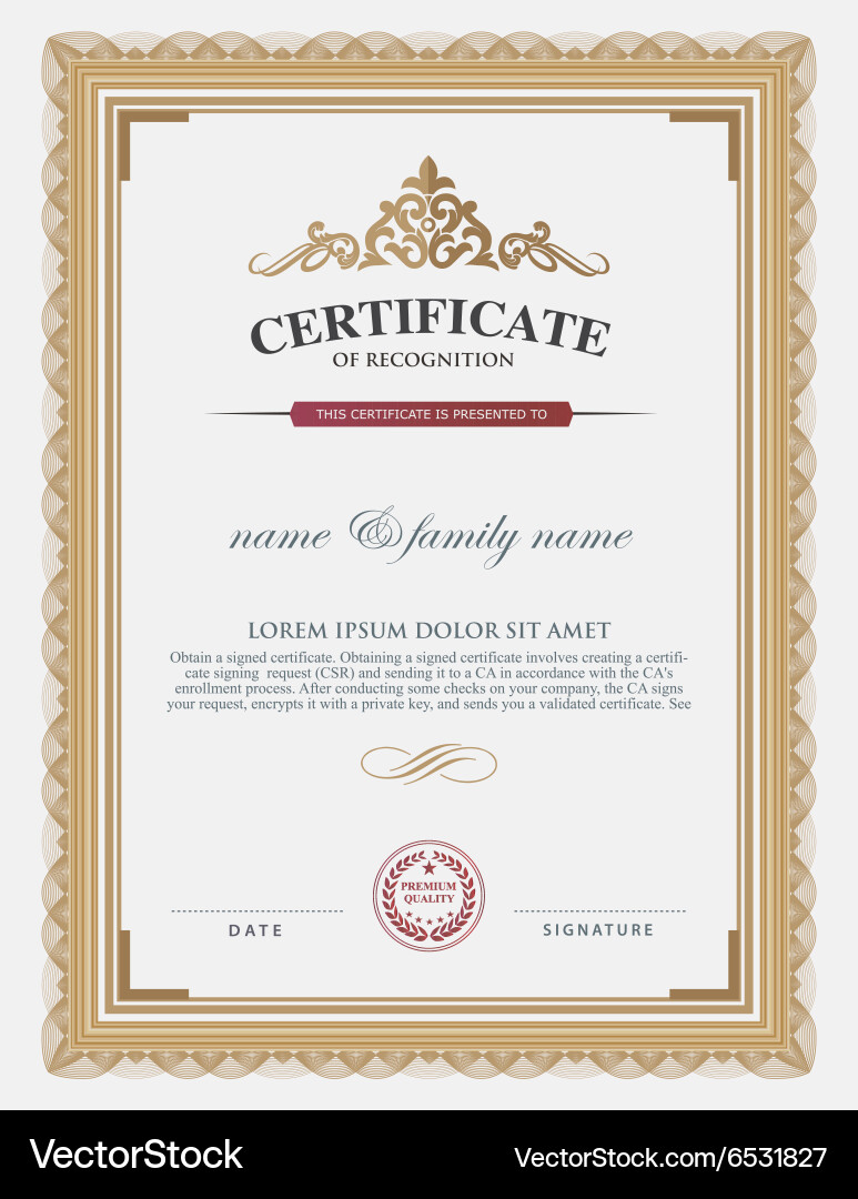 Certificate Royalty Free Vector Image - VectorStock