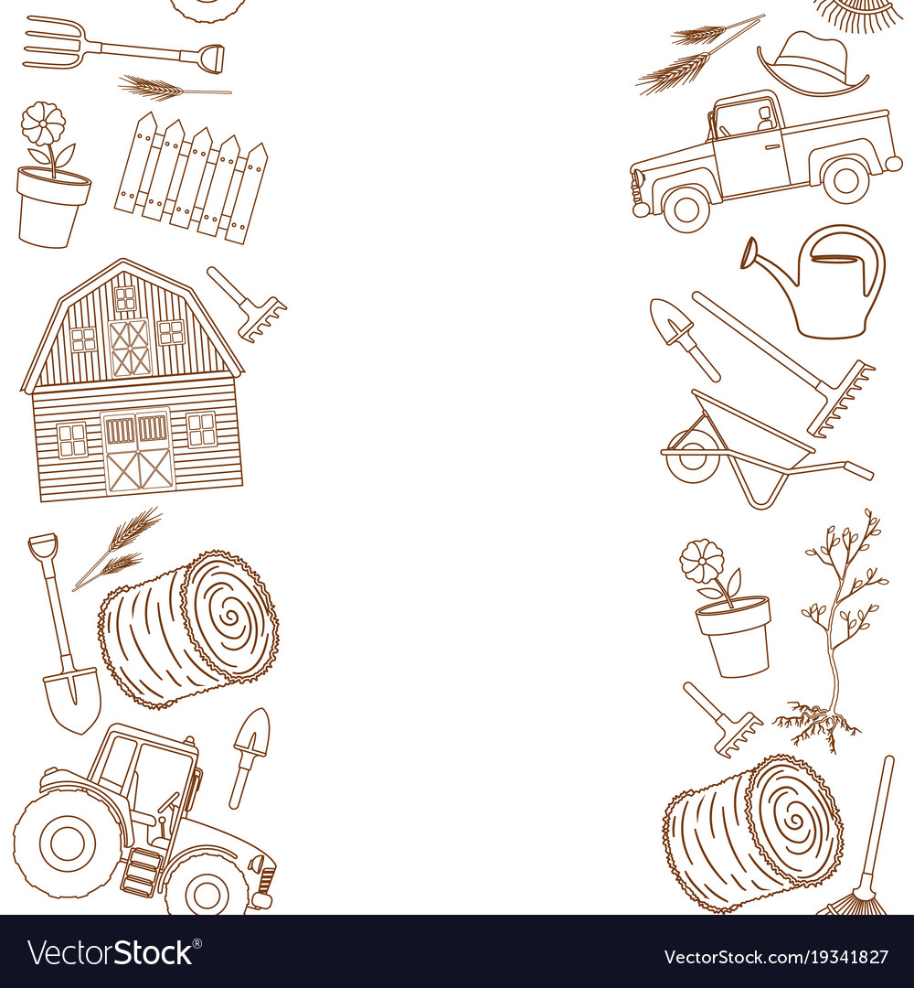 Farming agricultural borders Royalty Free Vector Image