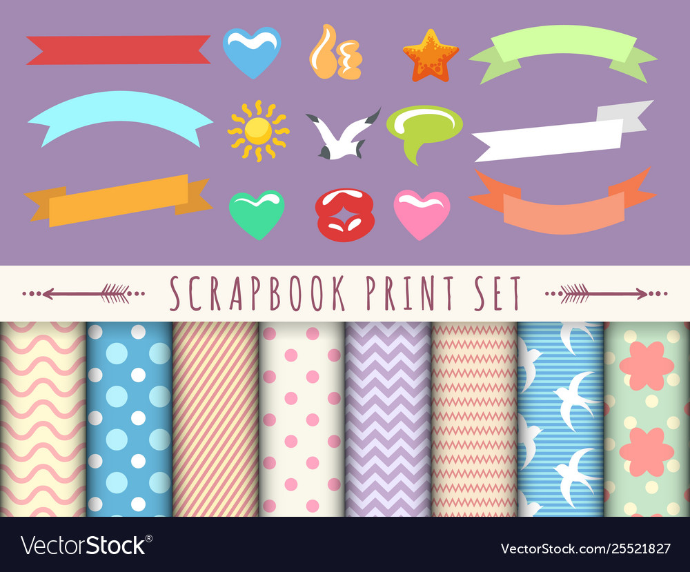 Scrapbook kid collection vector image Scrapbook kid collection
