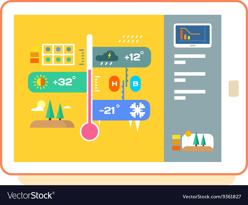 Weather application ui design Royalty Free Vector Image