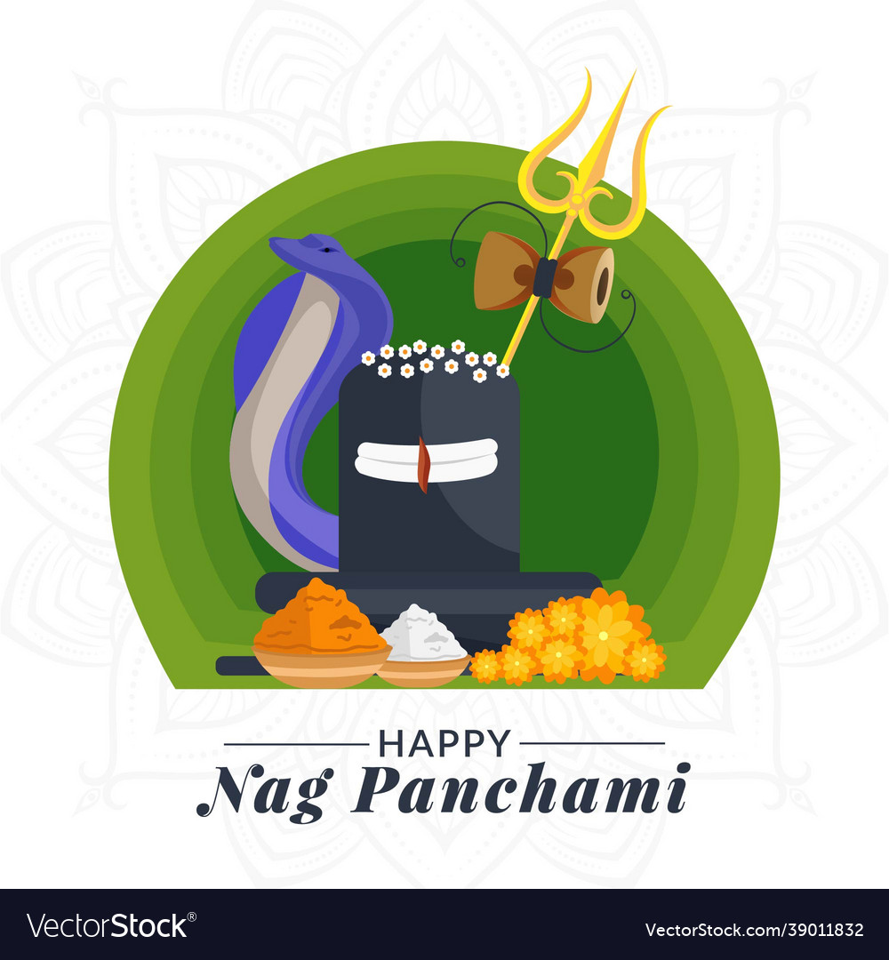 Banner design happy nag panchami Royalty Free Vector Image