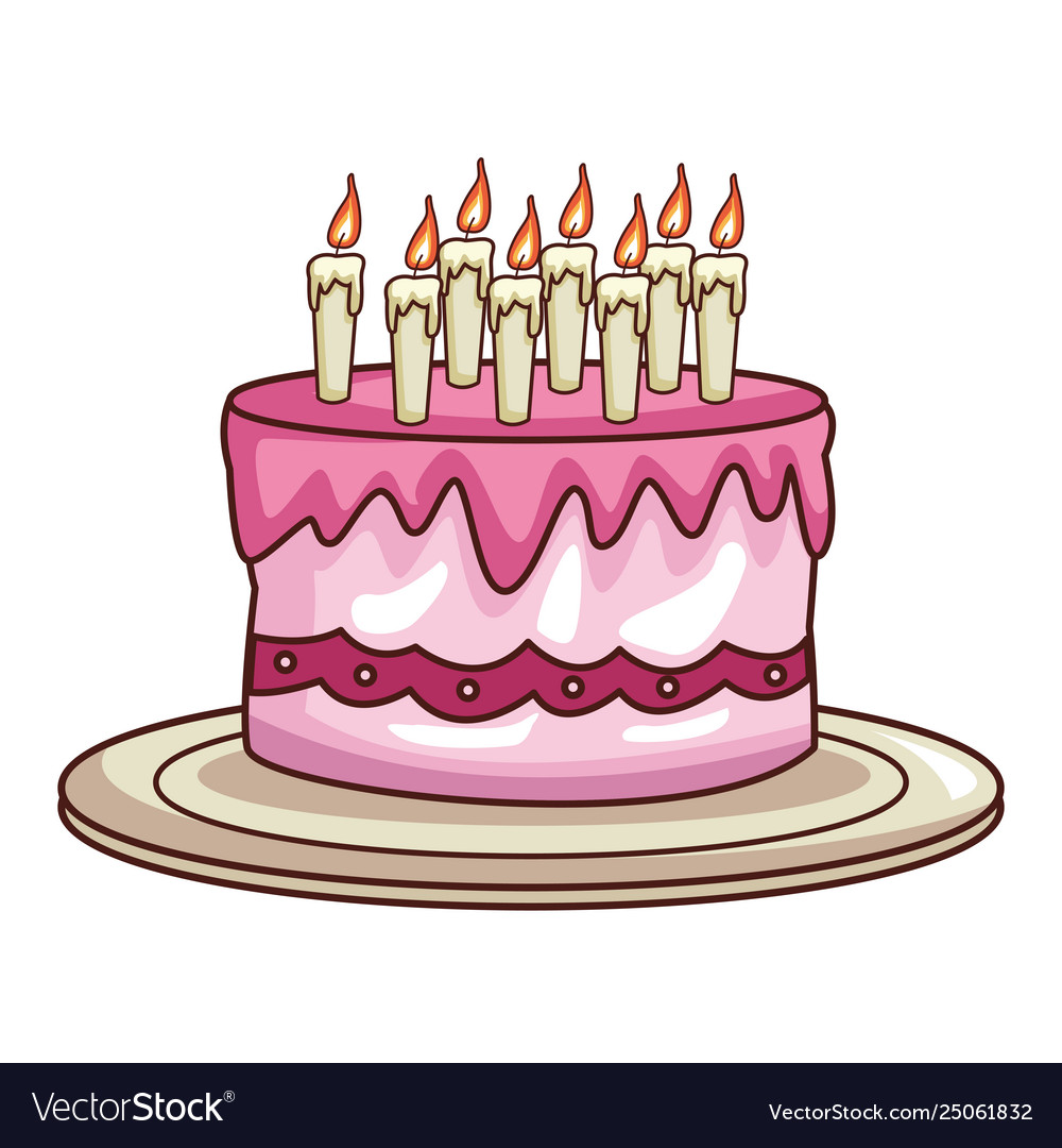 Birthday cake cartoon Royalty Free Vector Image