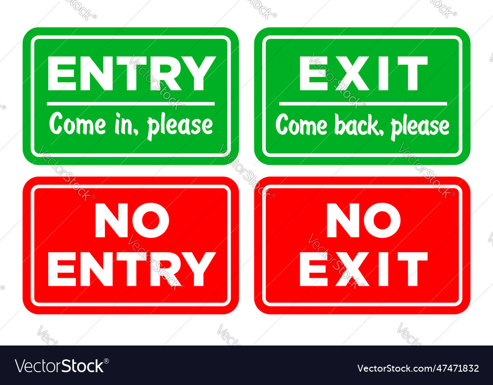 entrance-and-exit-signs-set-royalty-free-vector-image