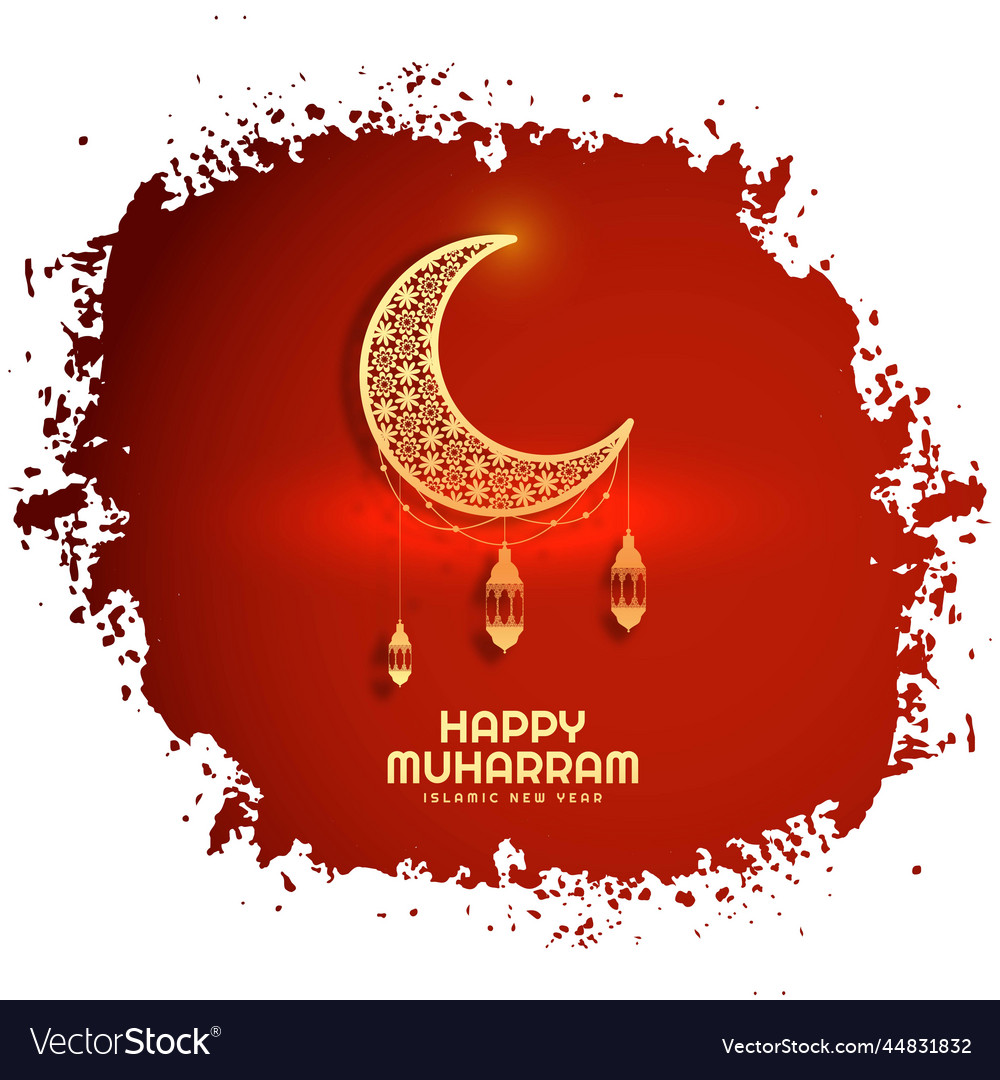 Happy muharram beautiful card holiday background Vector Image