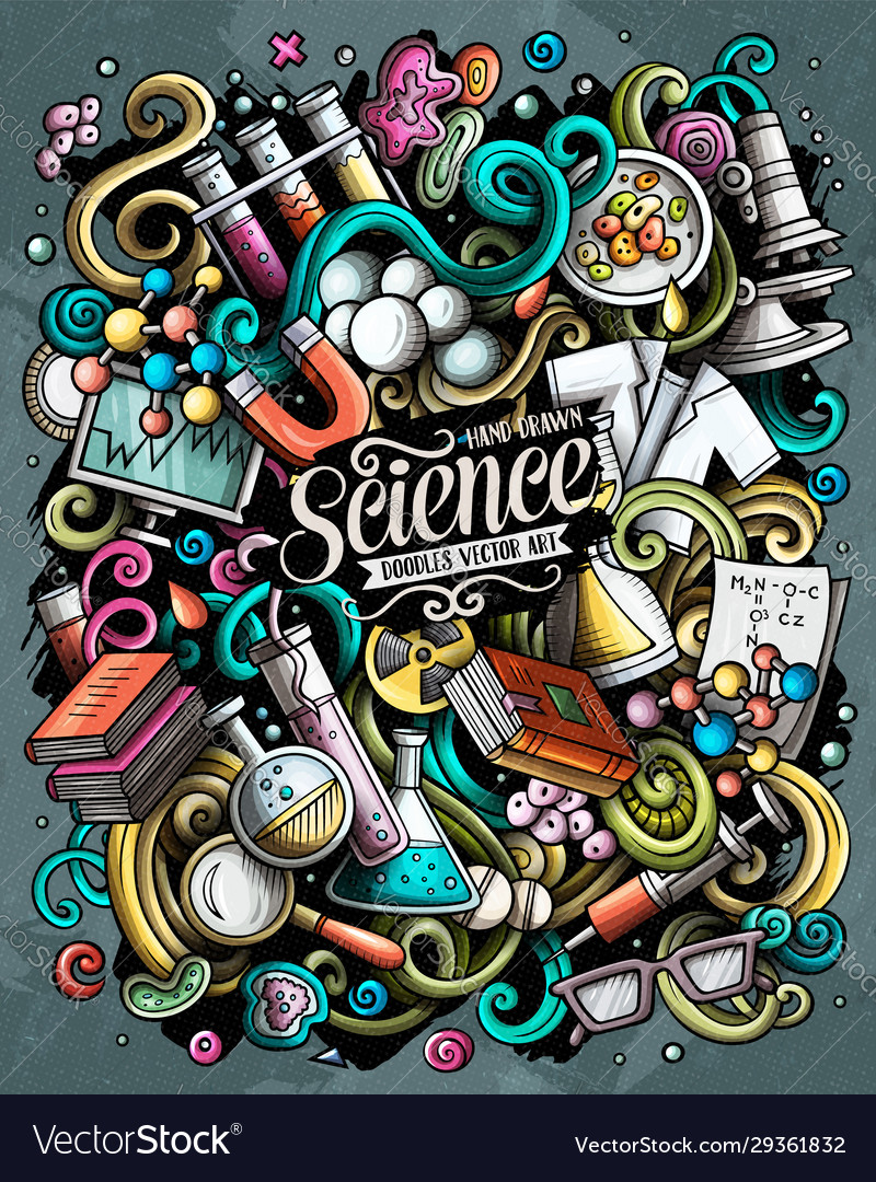 Science hand drawn doodles Royalty Free Vector Image