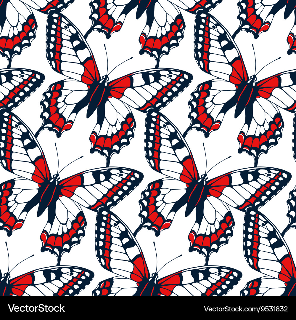 Seamless pattern with butterflies Royalty Free Vector Image